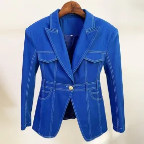 Denim Blazer Women - Casual - Solid