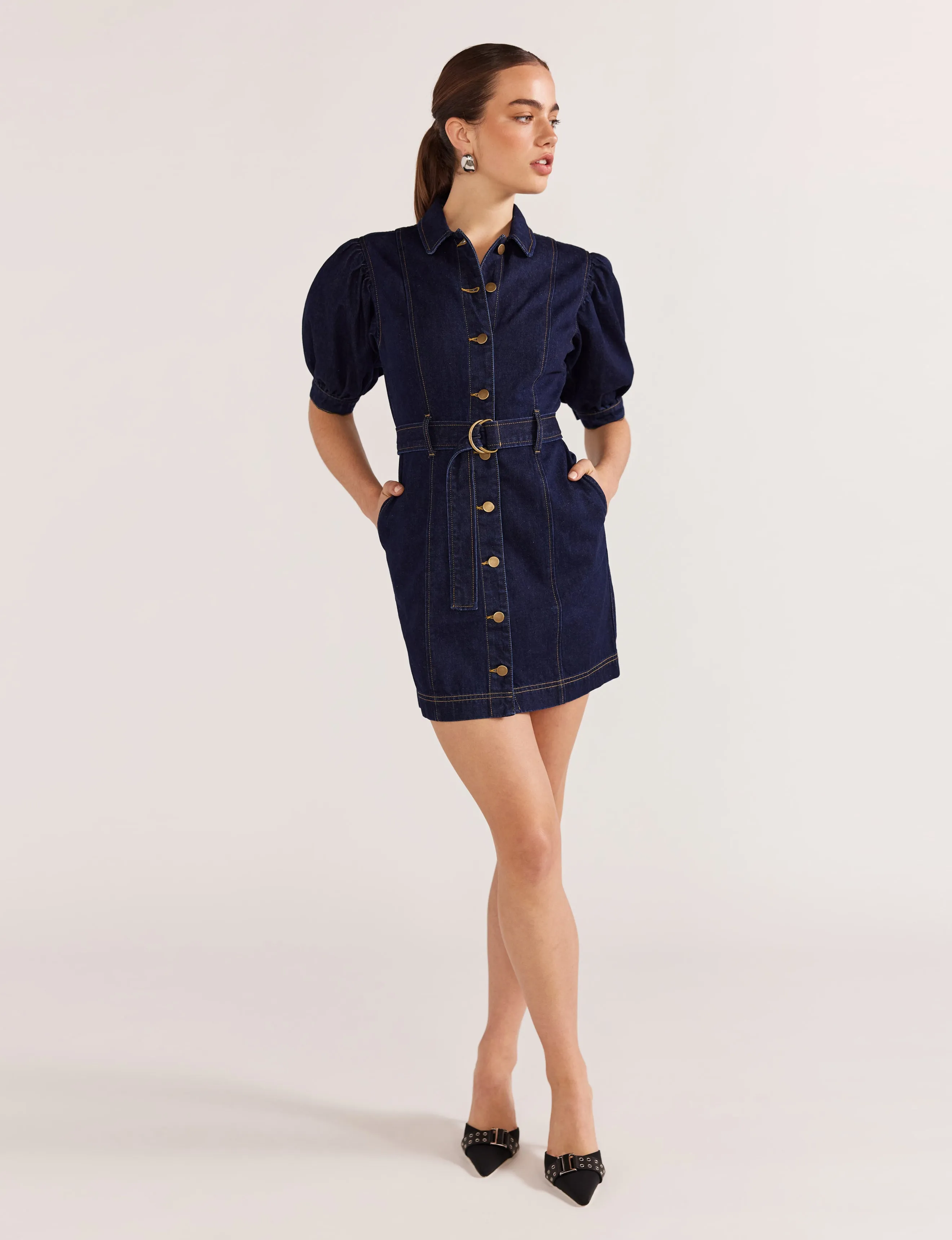 Denim Mini Dress - Indigo