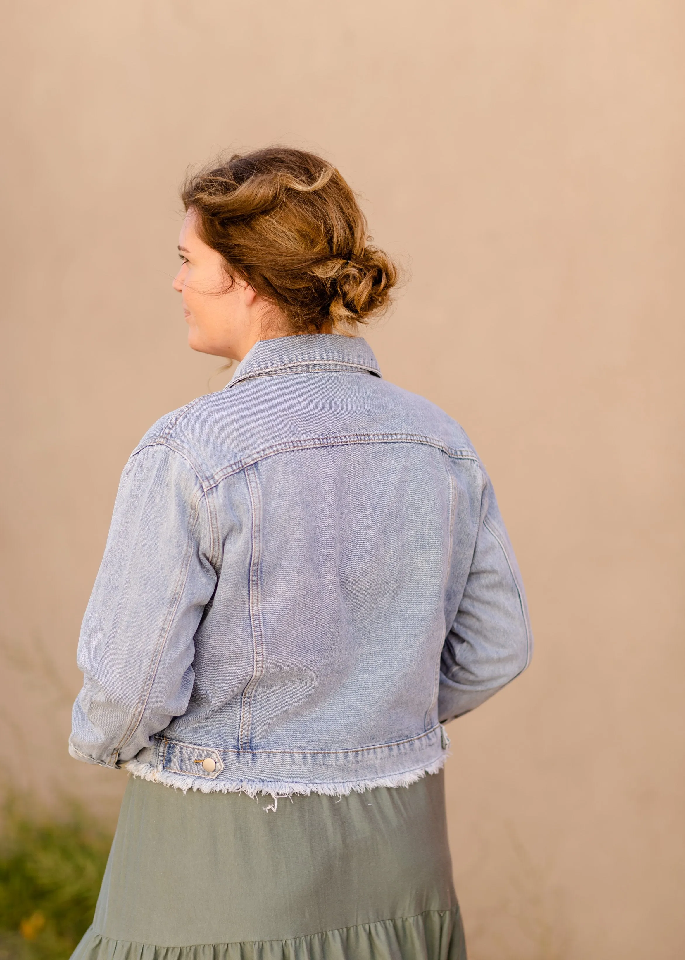 Distressed Light Wash Denim Jean Jacket - FINAL SALE