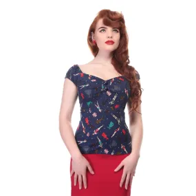 Dolores Top Paper Pinup Doll Print (XS)