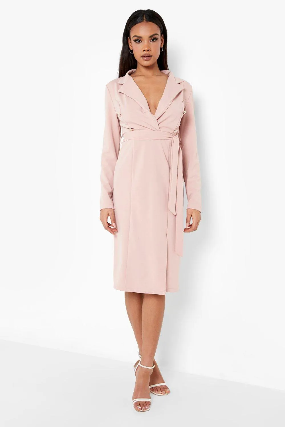 Double Breasted Midi Blazer Dress