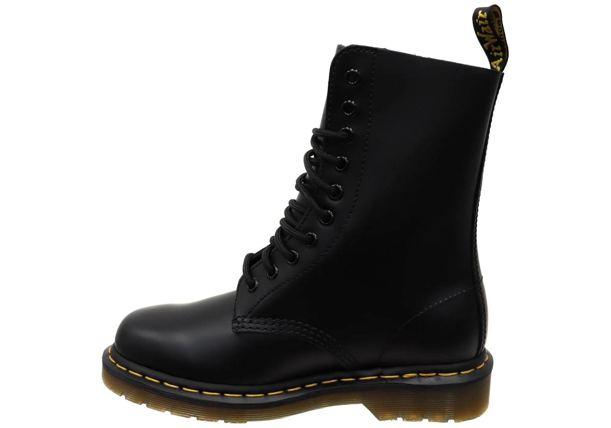 Dr Martens 1490 Black Smooth Unisex Leather Lace Up Fashion Boots