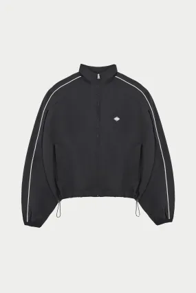 EMBLEM PIPED ZIP THROUGH JACKET - BLACK