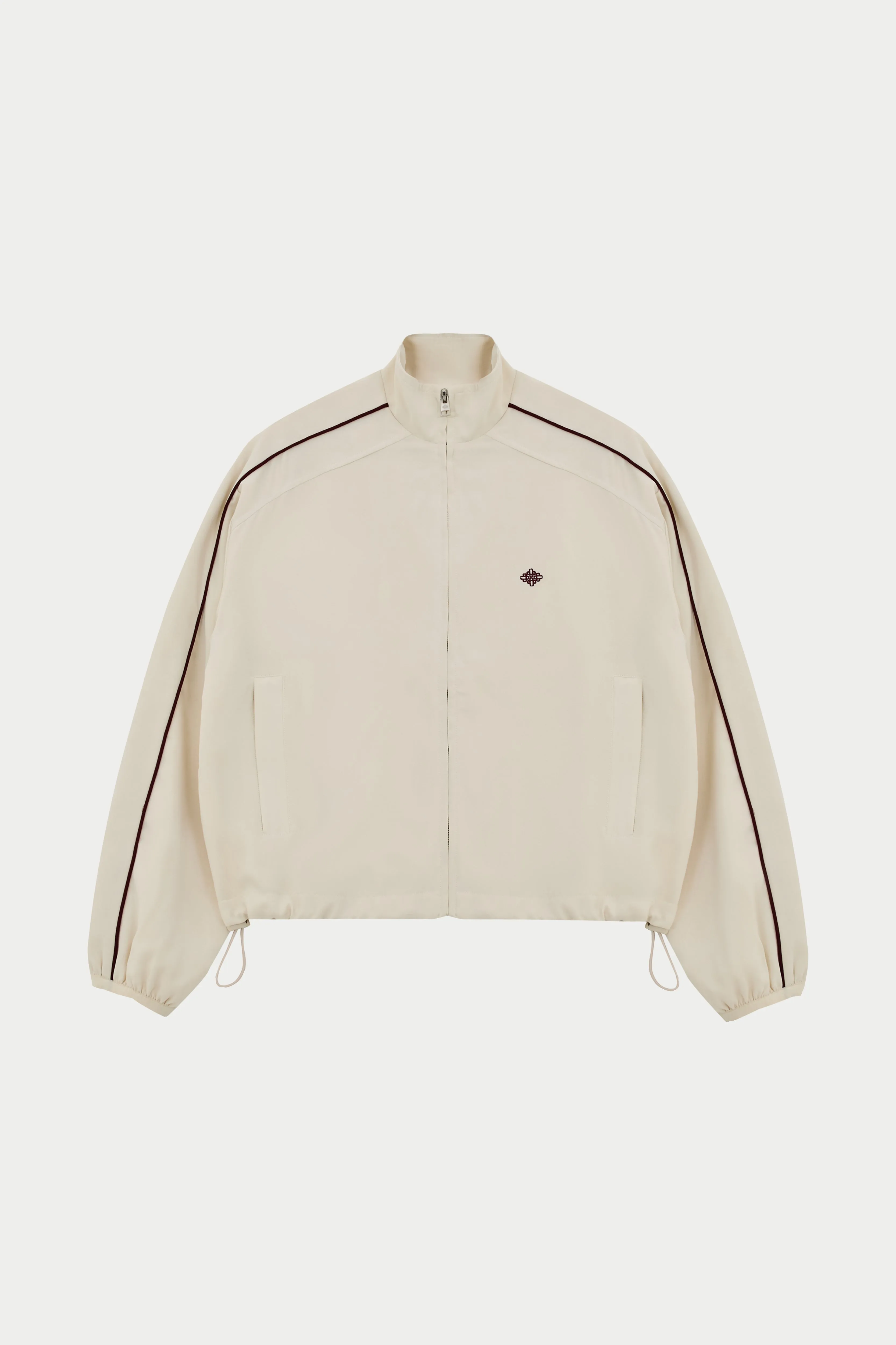 EMBLEM PIPED ZIP THROUGH JACKET - STONE