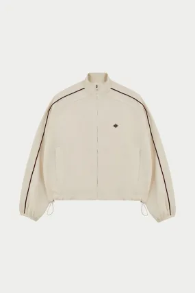 EMBLEM PIPED ZIP THROUGH JACKET - STONE