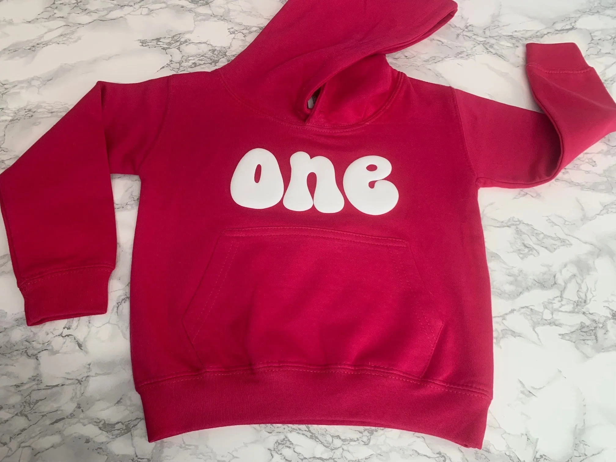 Embossed 1st Birthday One Hoodie 2nd 3rd 4th 5th 6th Birthday