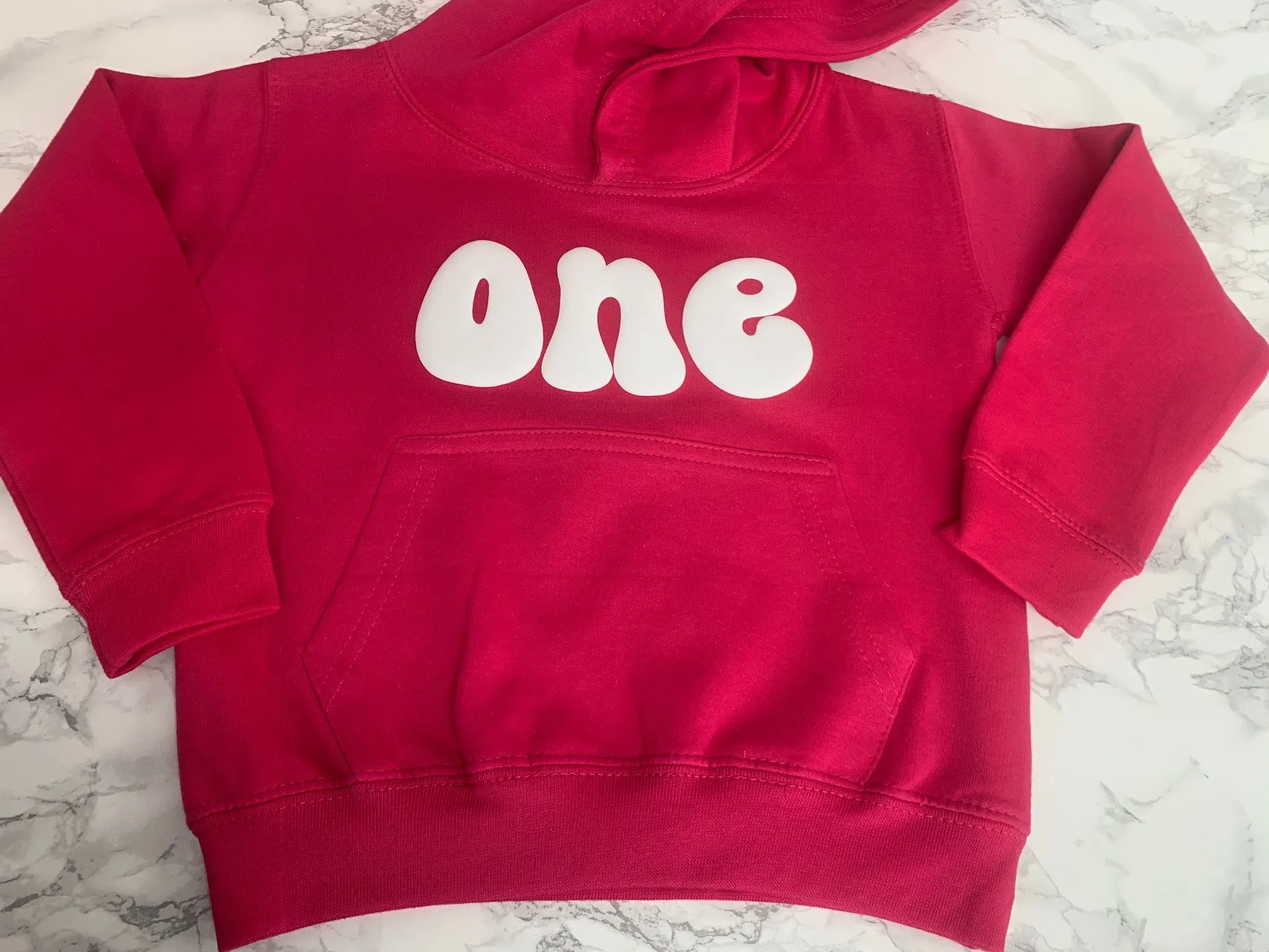 Embossed 1st Birthday One Hoodie 2nd 3rd 4th 5th 6th Birthday