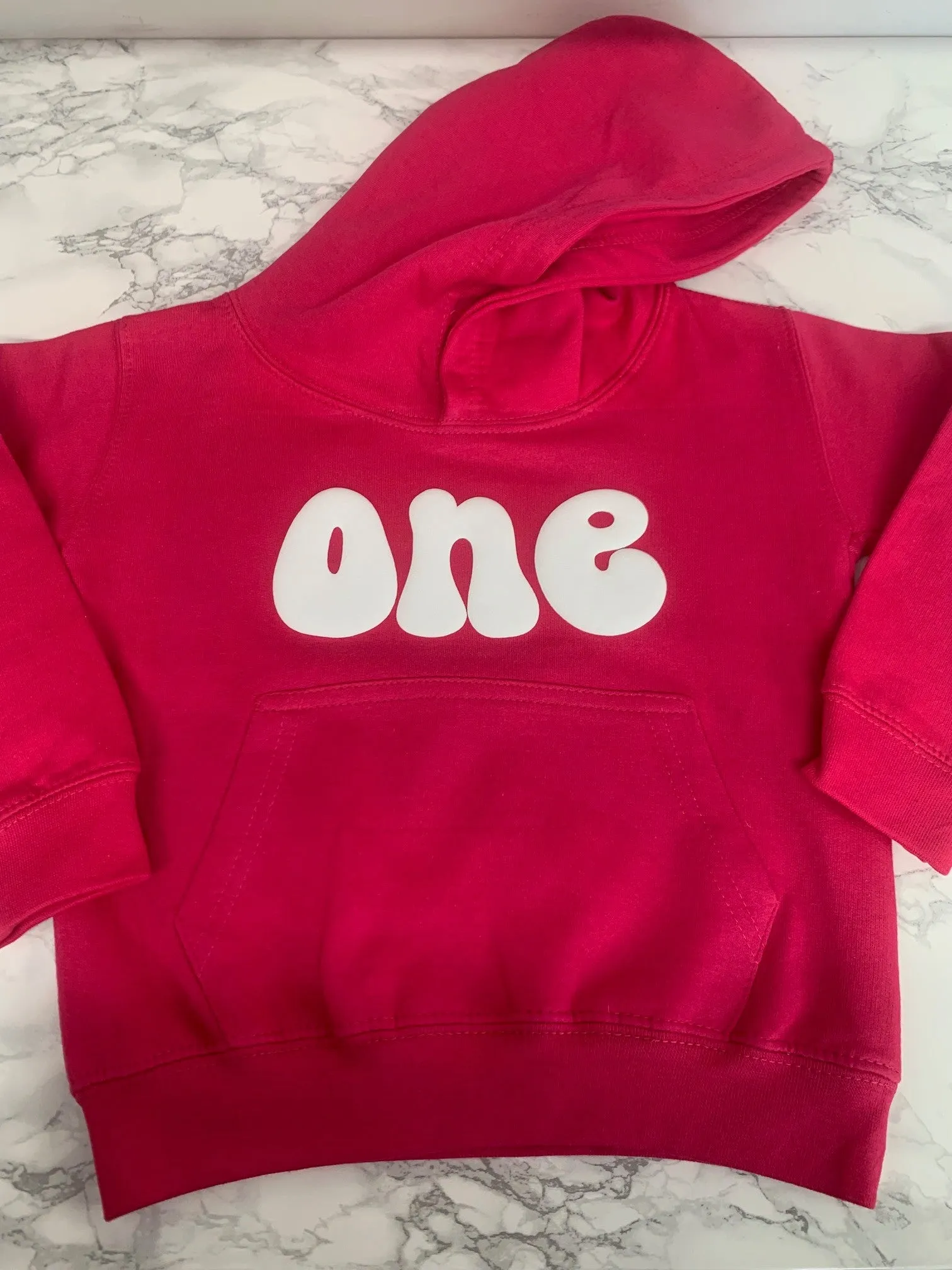 Embossed 1st Birthday One Hoodie 2nd 3rd 4th 5th 6th Birthday