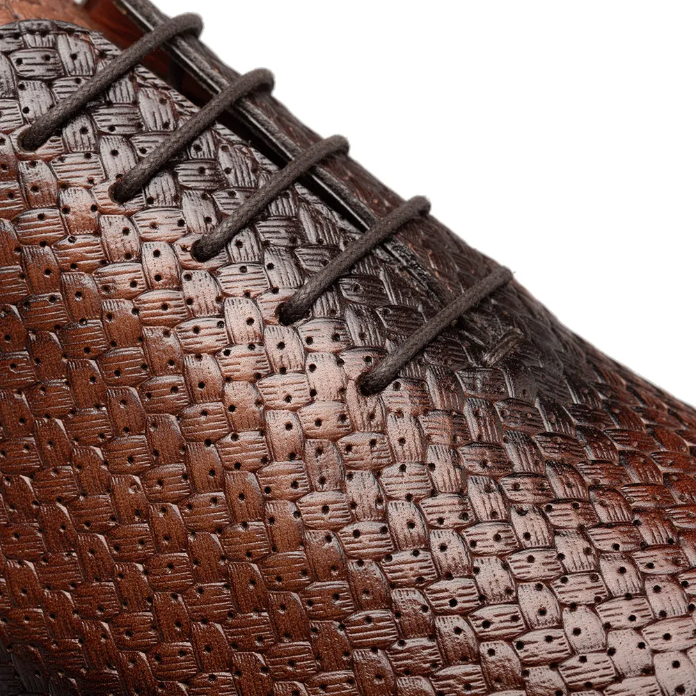 Embossed Calfskin Full-grain Oxford Shoes