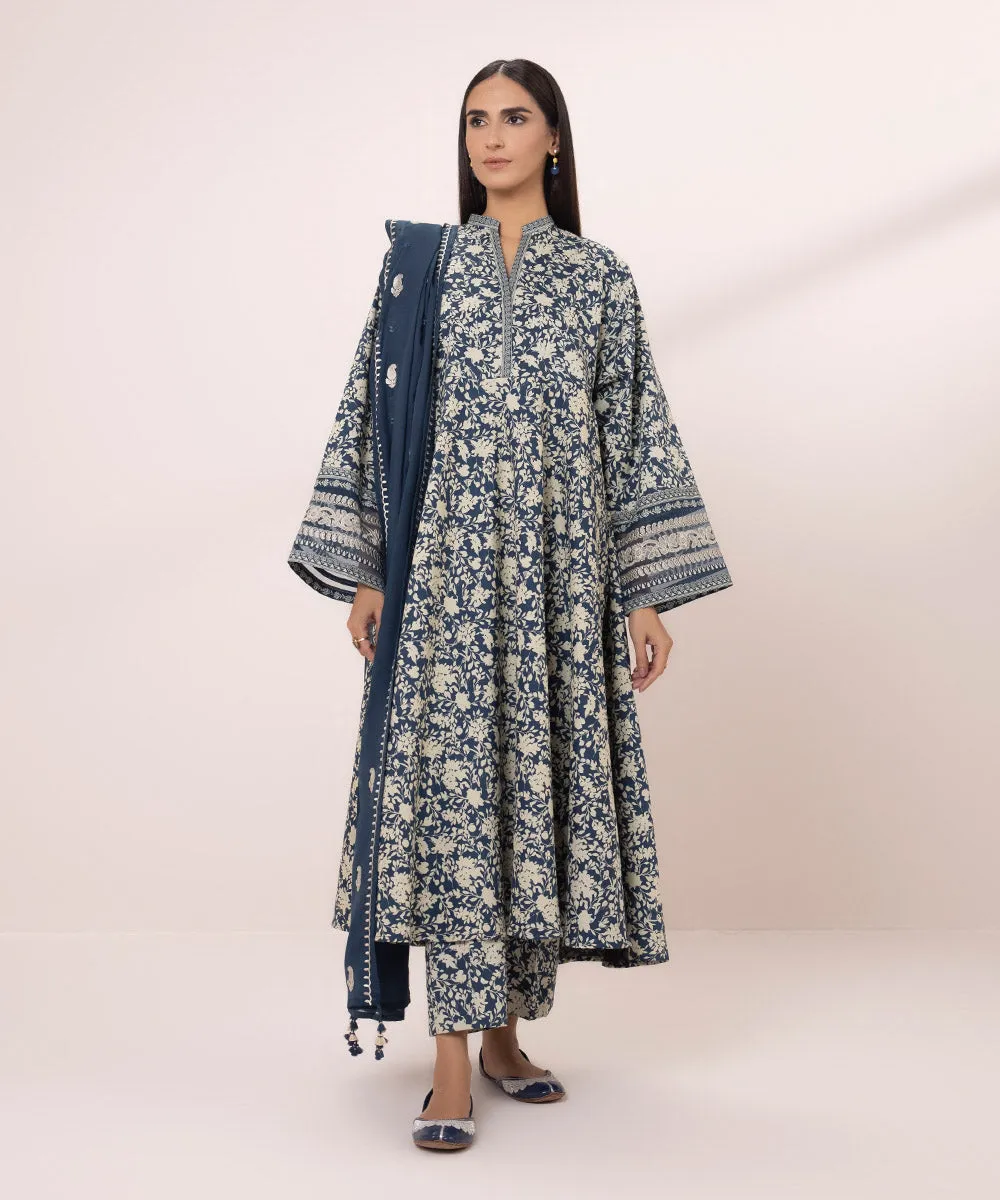 Embroidered Lawn Suit - 3 Piece Ensemble