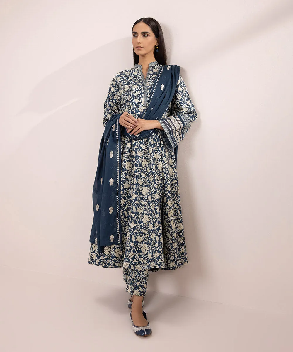 Embroidered Lawn Suit - 3 Piece Ensemble