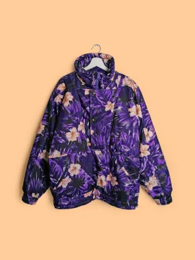 ETIREL 90s Flowers Print Winter Ski Anorak Puffer - size L-XL