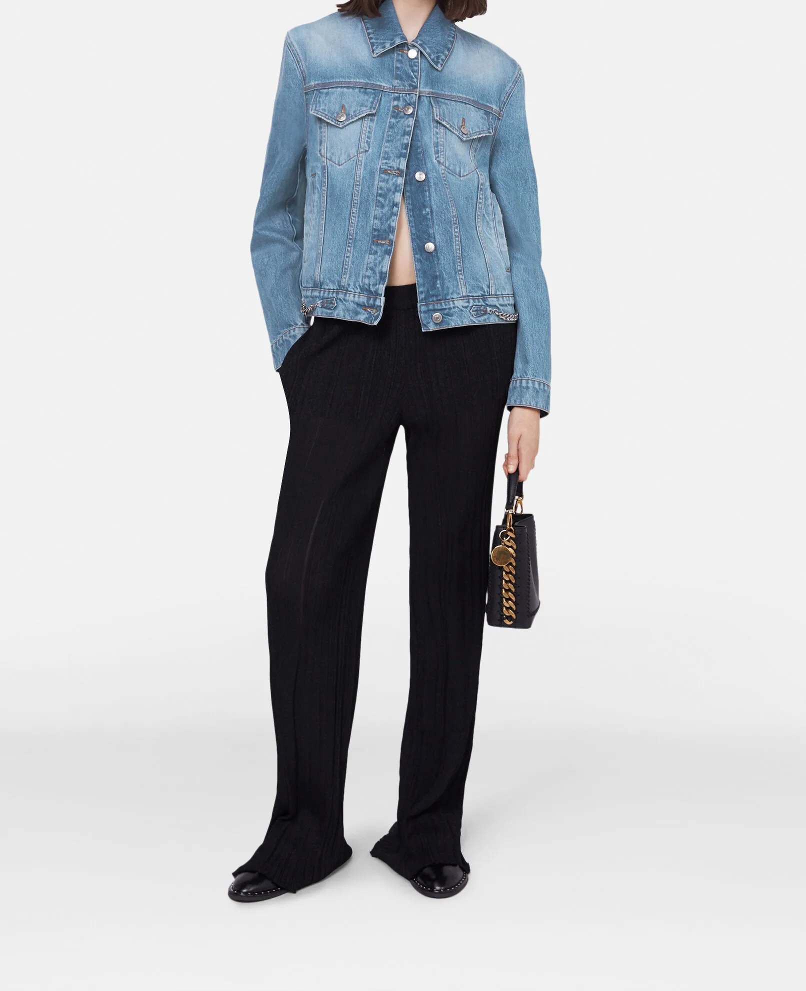 Falabella Chain Light Wash Denim Jacket