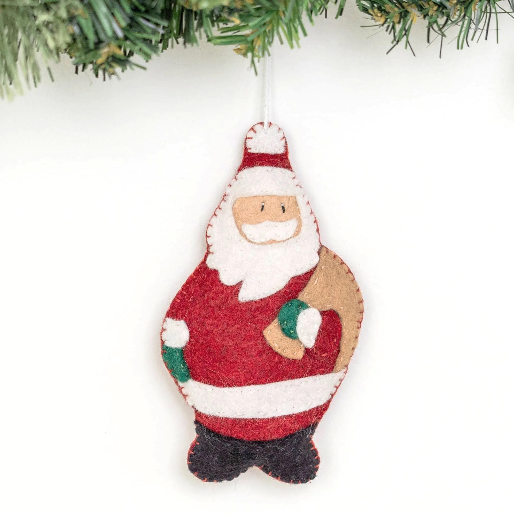 Felt Santa Ornament - Playful and Quirky Holiday Decoration for Christmas