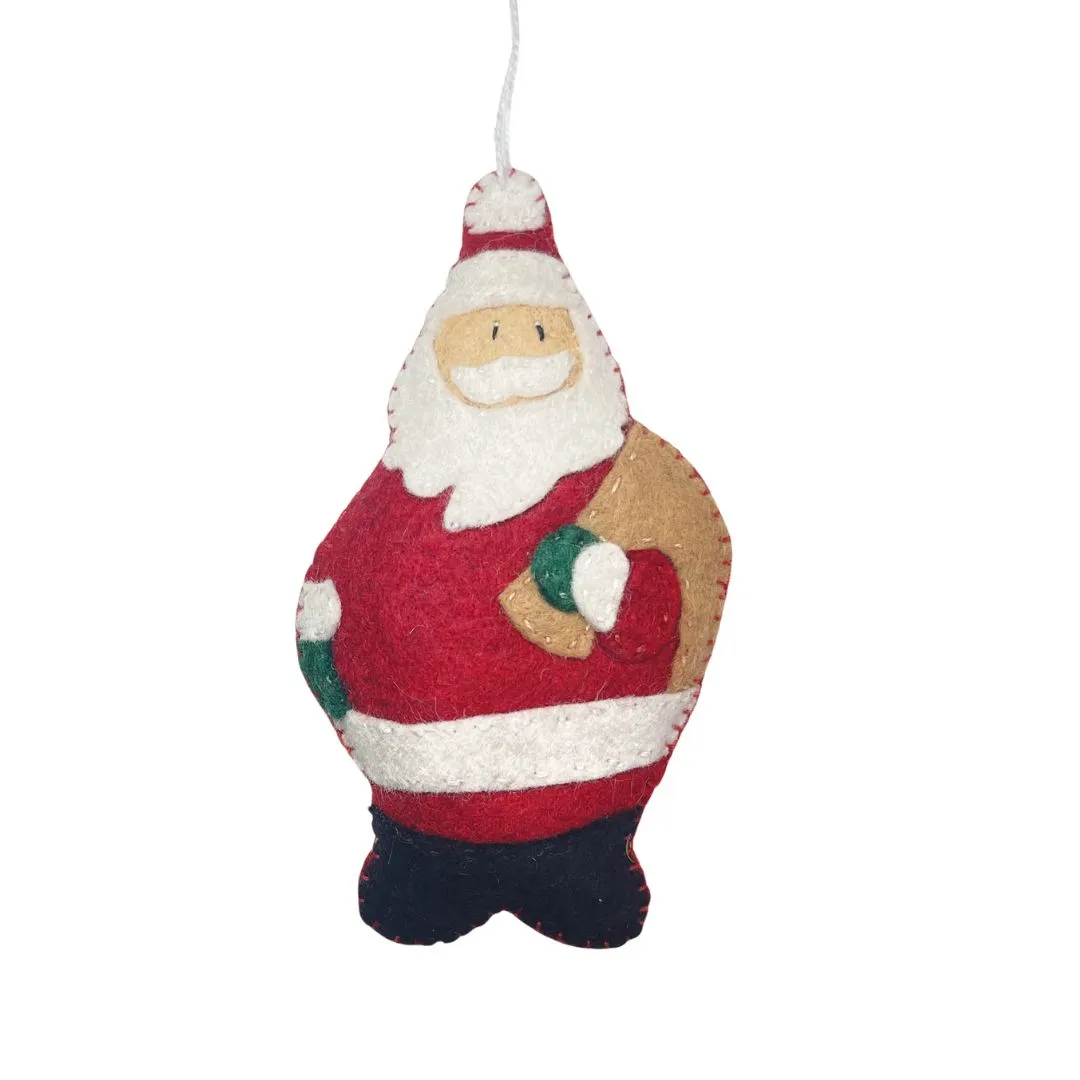 Felt Santa Ornament - Playful and Quirky Holiday Decoration for Christmas