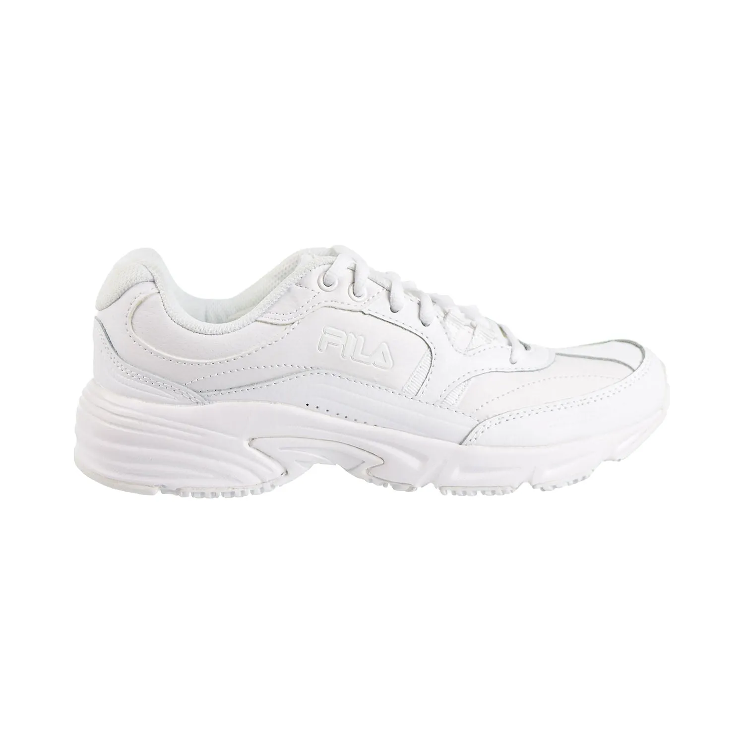 Fila White Slip Resistant Shoes for Men with Memory Technology