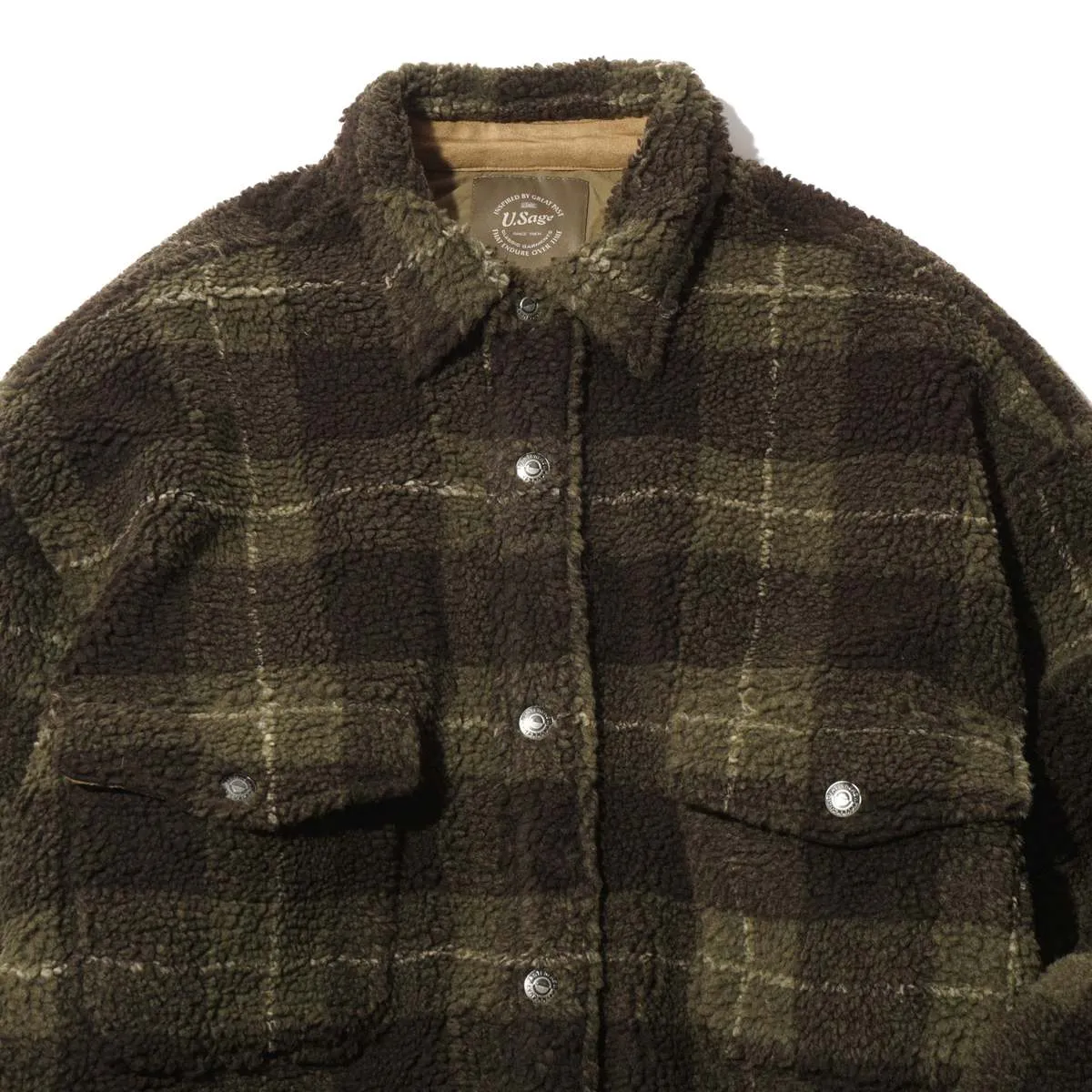 FLEECE SHIRT JACKET - OLIVE