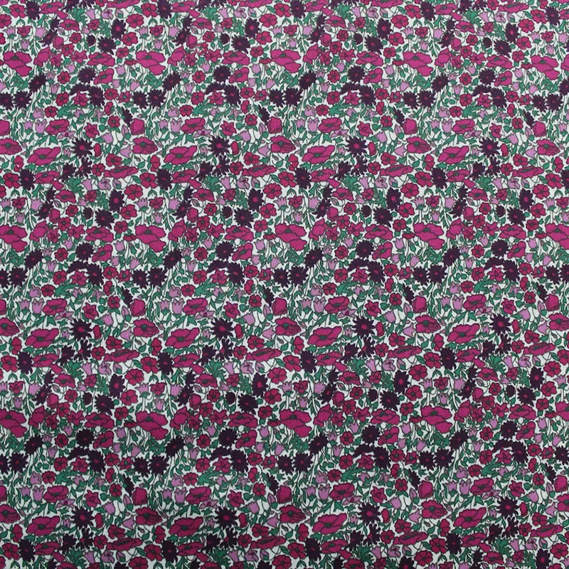 Floral Cotton Lawn Dressmaking - Prune and Blossom - Purple