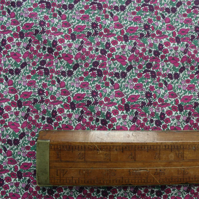 Floral Cotton Lawn Dressmaking - Prune and Blossom - Purple