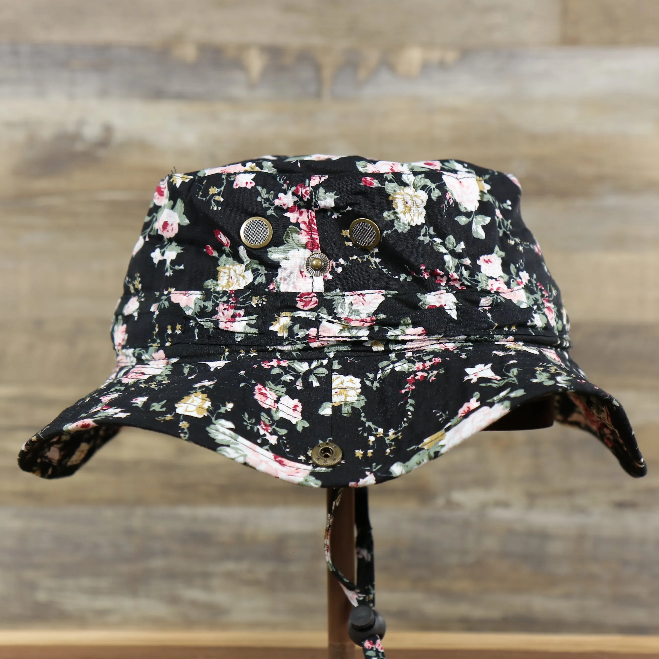 Foot Clan Black Floral Boonie Bucket Hat