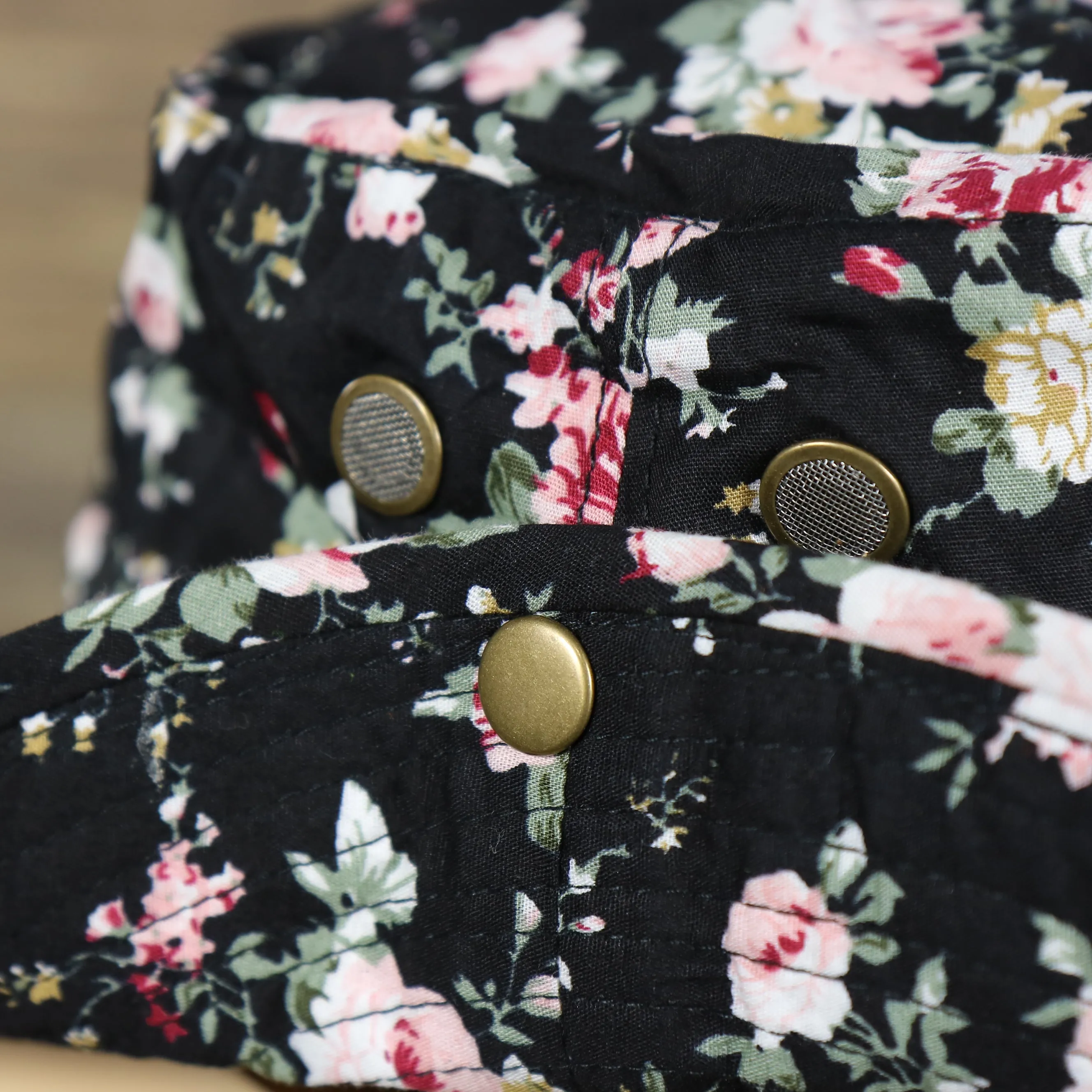 Foot Clan Black Floral Boonie Bucket Hat