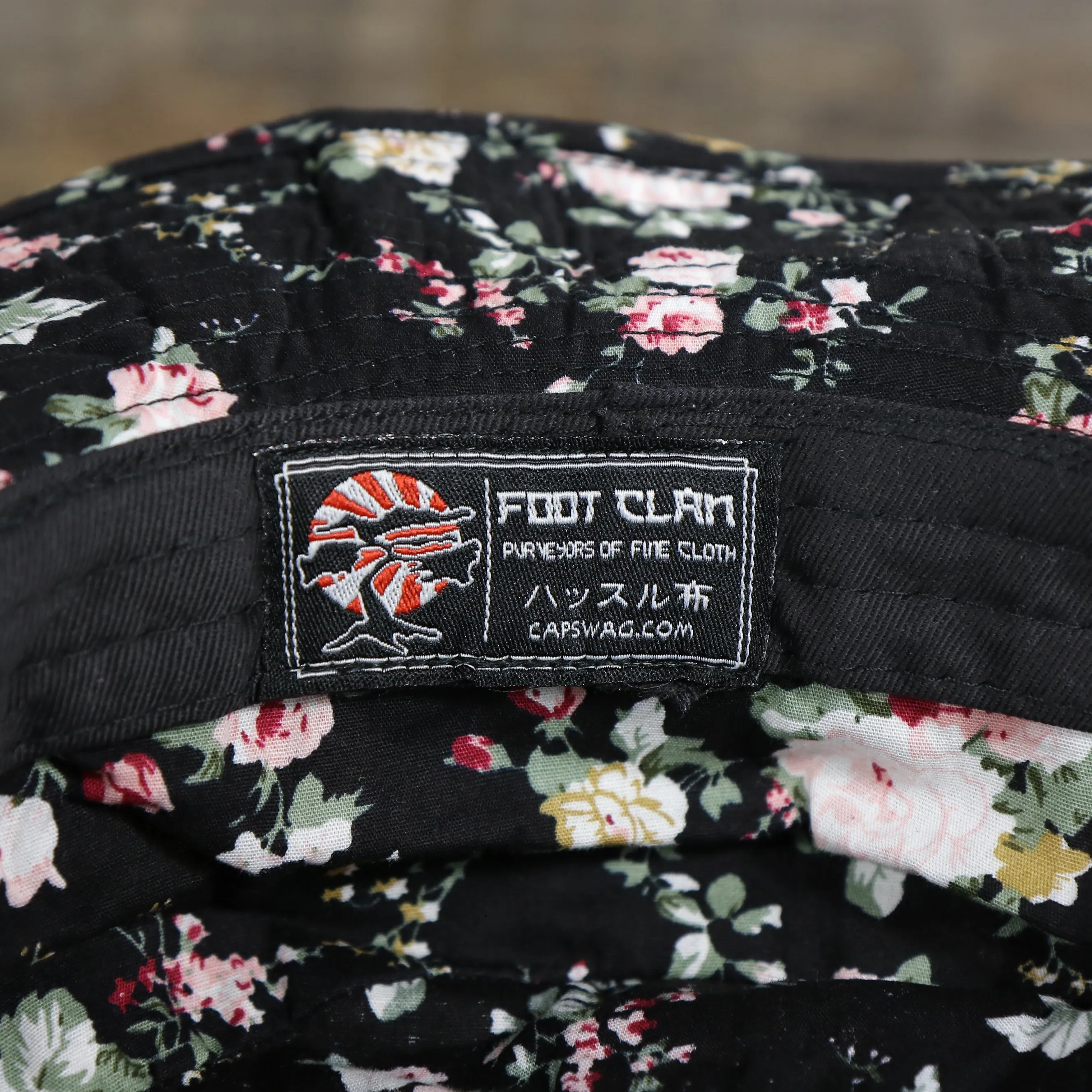 Foot Clan Black Floral Boonie Bucket Hat