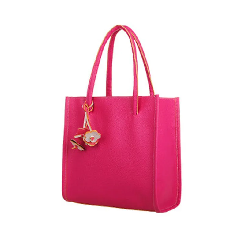 Forward Elegant girls hbags leather shoulder bag cy color flowers Women tote