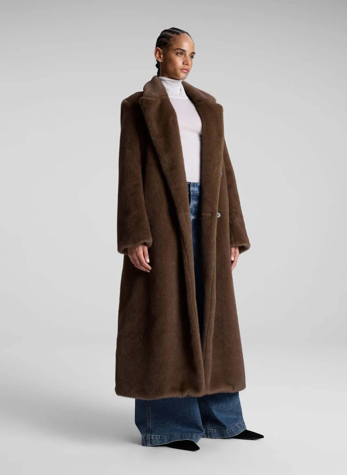 Franklin Faux Fur Coat - Brown