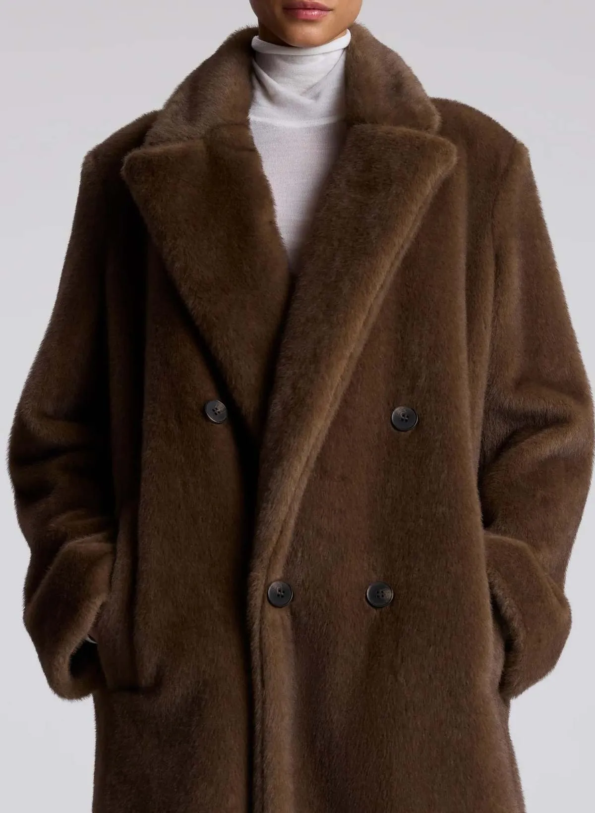 Franklin Faux Fur Coat - Brown