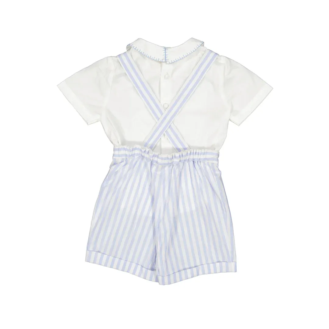 George Blue Stripe Dungaree and Shirt for sale