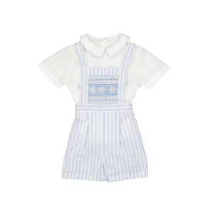 George Blue Stripe Dungaree and Shirt for sale