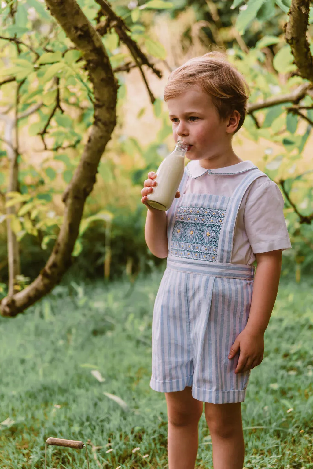 George Blue Stripe Dungaree and Shirt for sale