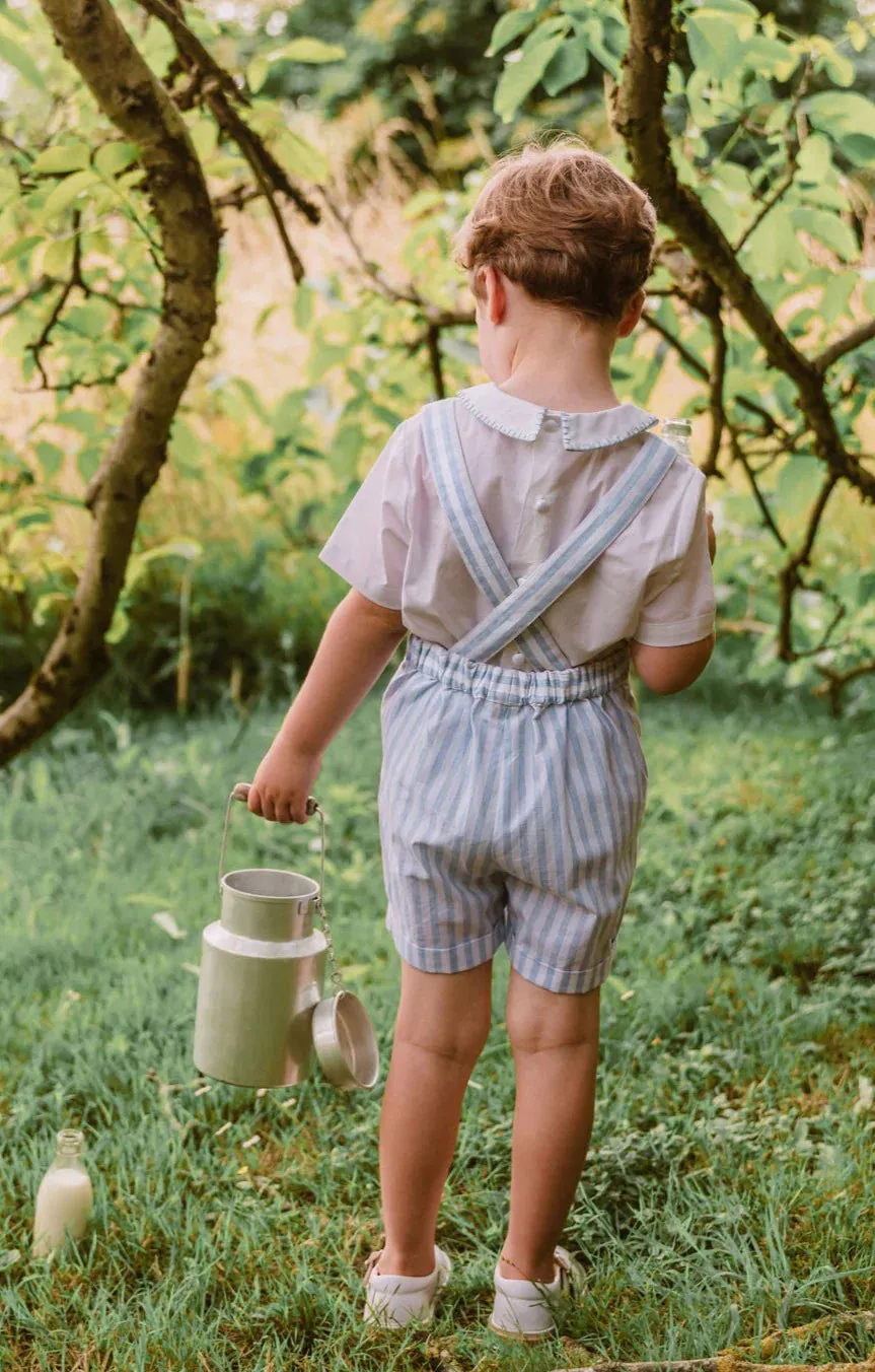 George Blue Stripe Dungaree and Shirt for sale