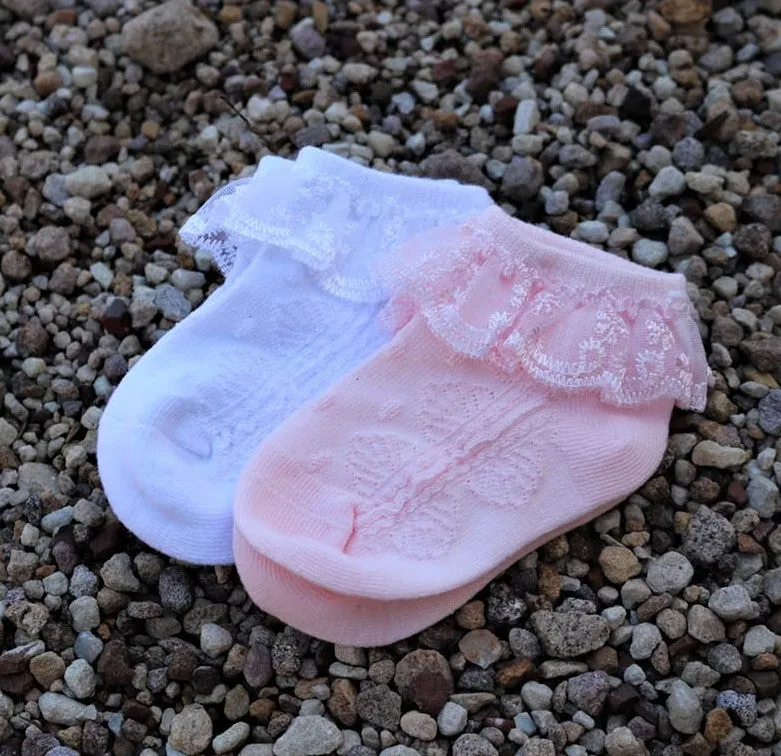 Girls' 2 pack of frill socks