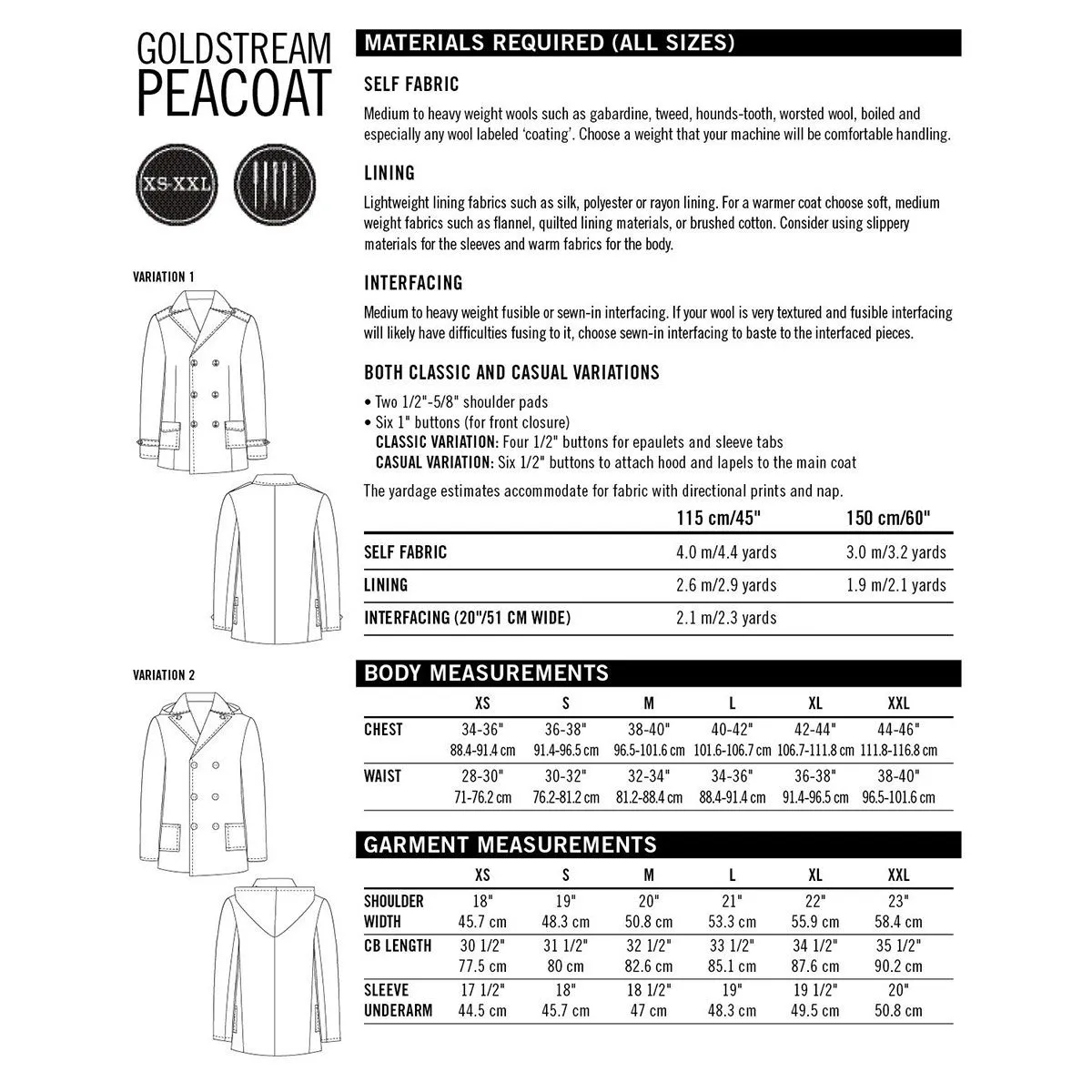 Goldstream Peacoat Thread Theory Designs Sewing Pattern