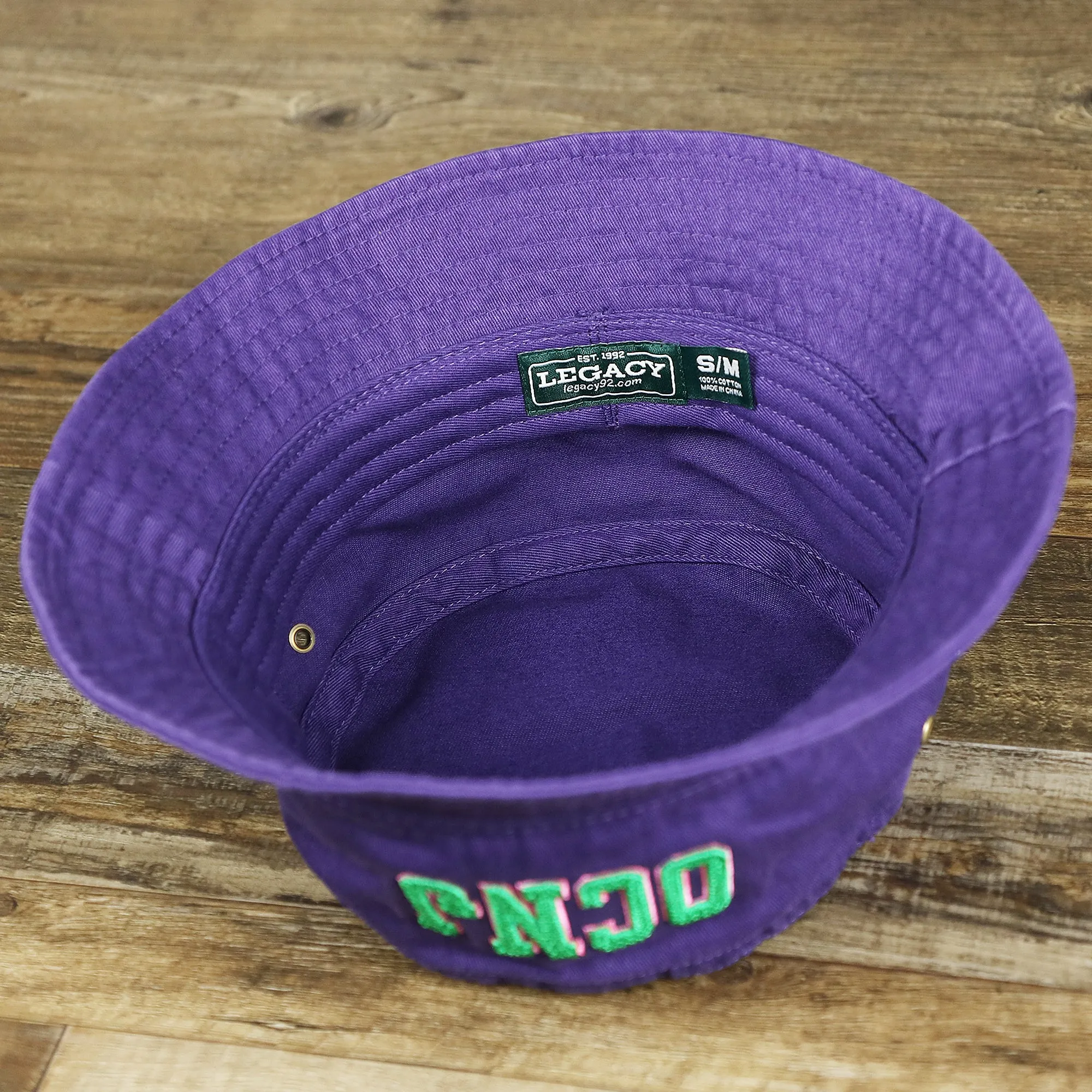 Green OCNJ Double Wordmark Pink Outline Bucket Hat Purple - Buy Now