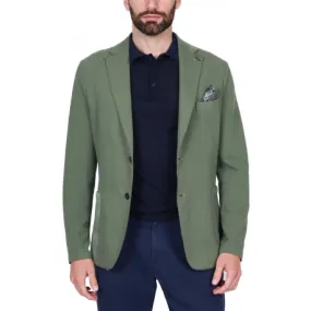 Green, Stretch Jersey Single-breasted Blazer