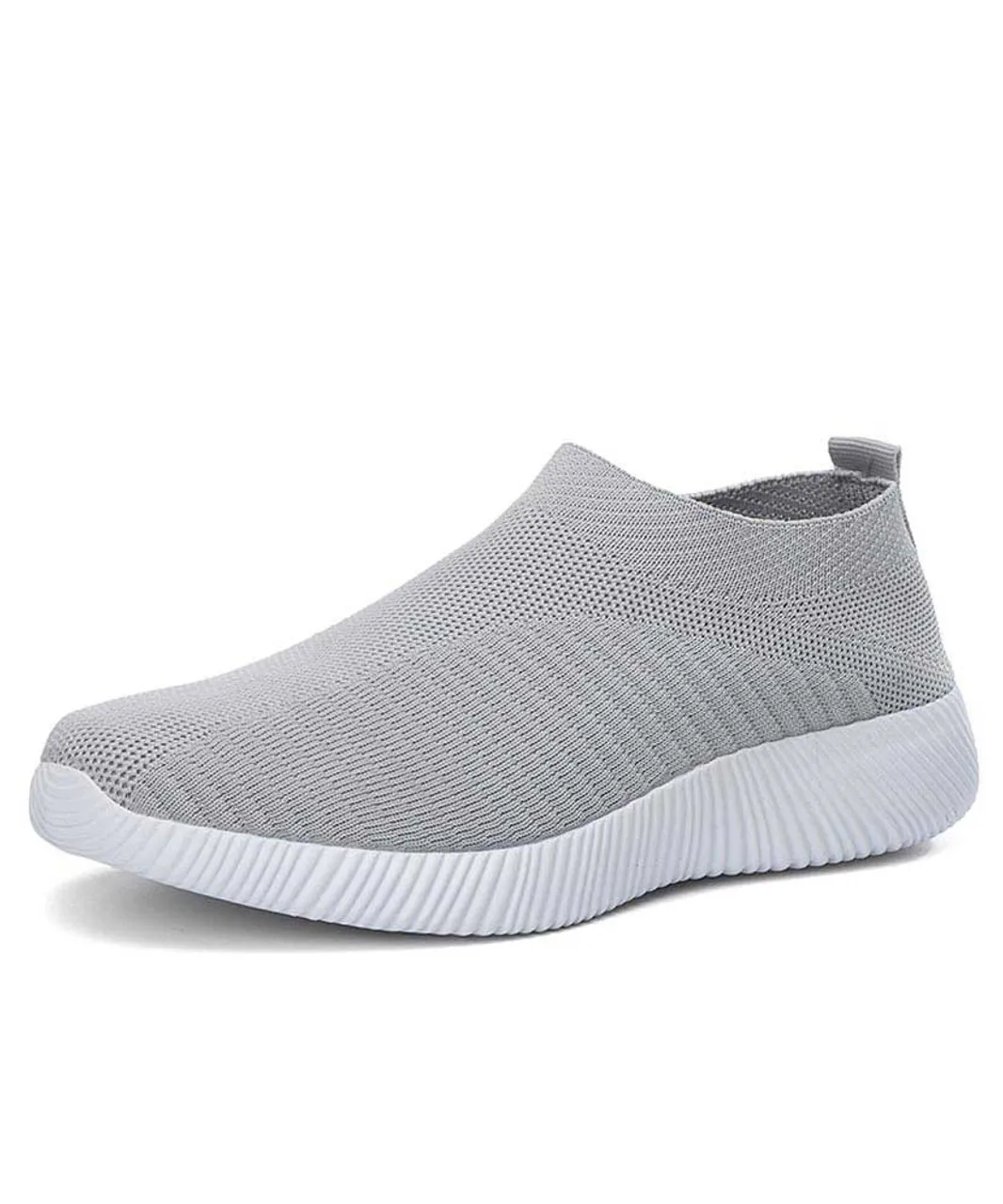 Grey texture stripe slip on shoe sneaker