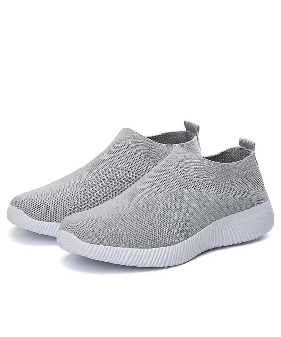 Grey texture stripe slip on shoe sneaker