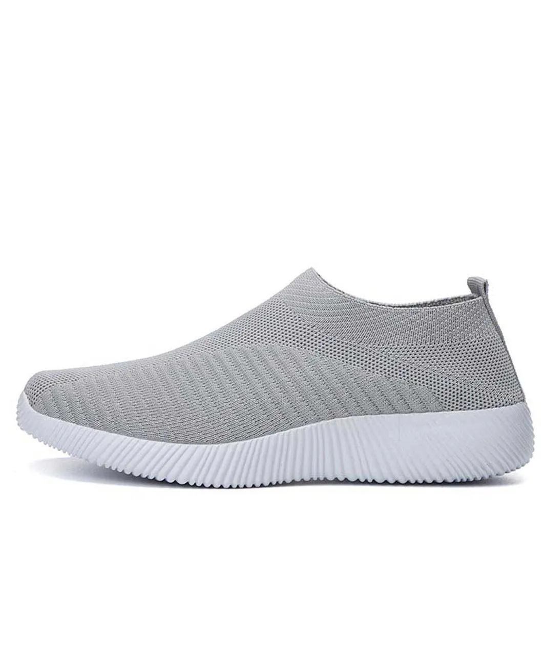 Grey texture stripe slip on shoe sneaker