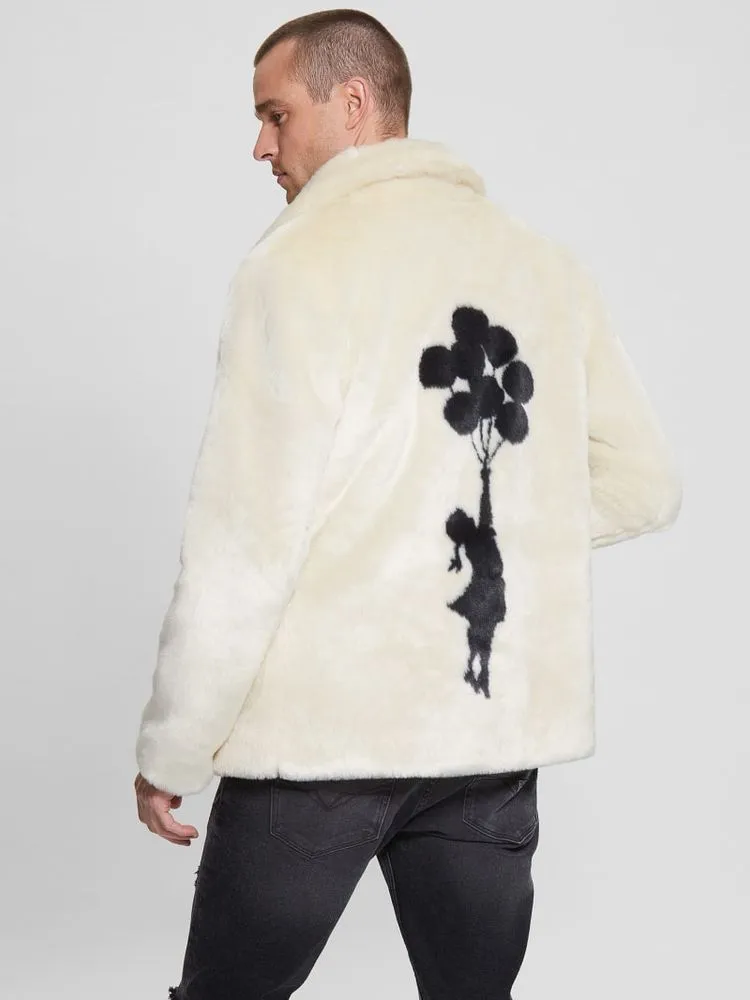 Guess Faux-Fur Balloon Girl Peacoat