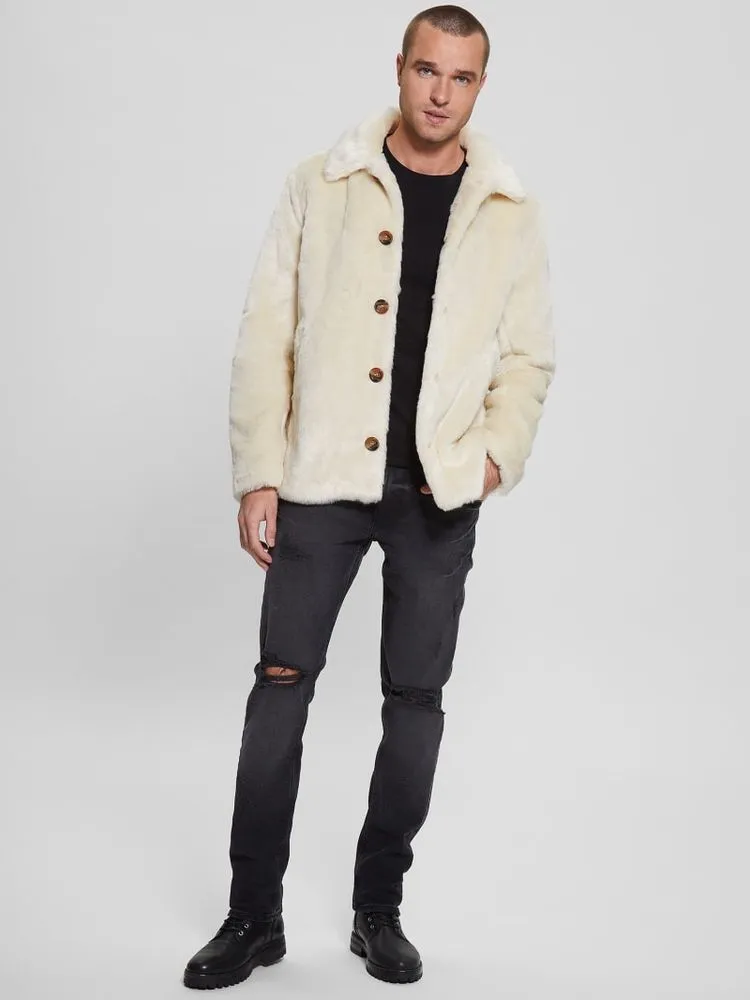 Guess Faux-Fur Balloon Girl Peacoat