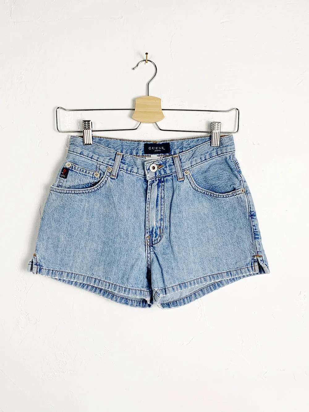 GUESS Light Wash Denim Short Shorts