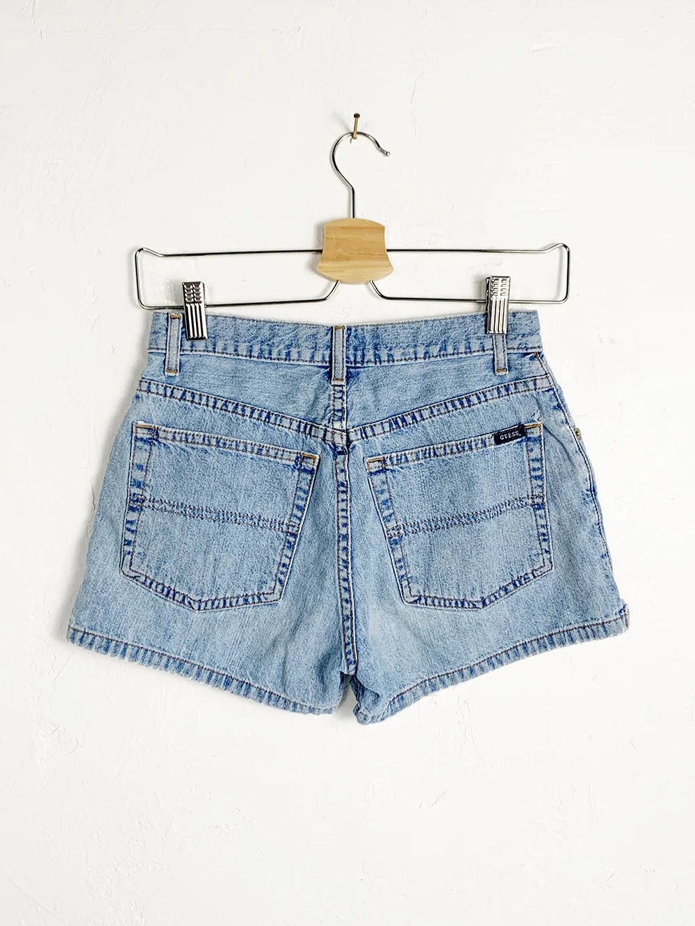 GUESS Light Wash Denim Short Shorts