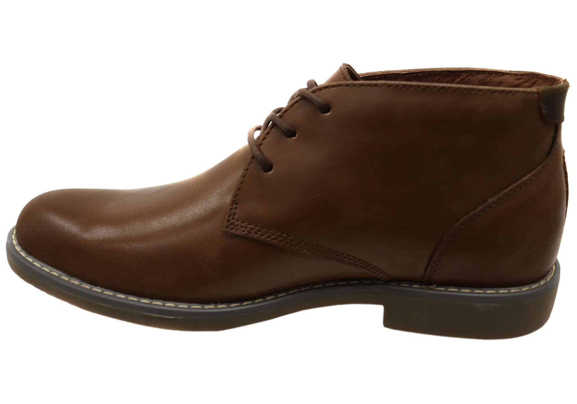 Hush Puppies Terminal Mens Extra Wide Width Brown Leather Boots