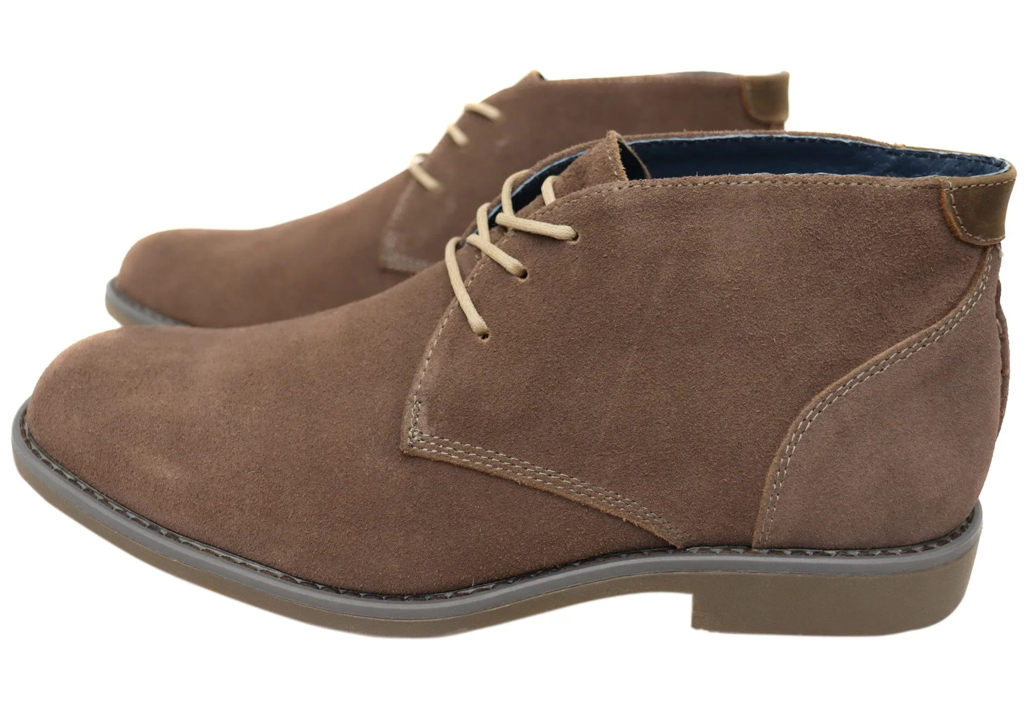 Hush Puppies Terminal Mens Extra Wide Width Leather Suede Boots