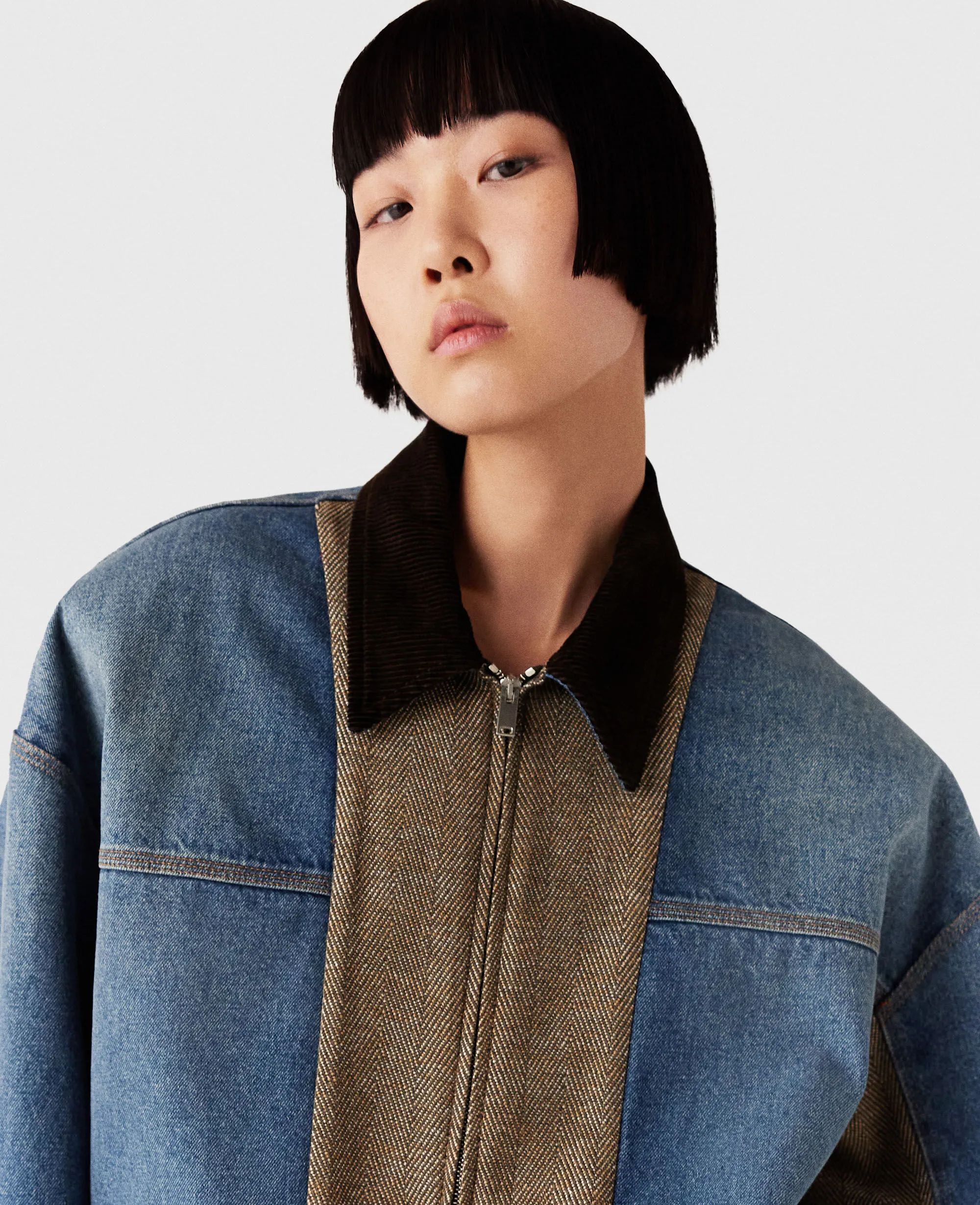 Hybrid Panel Denim Barn Jacket