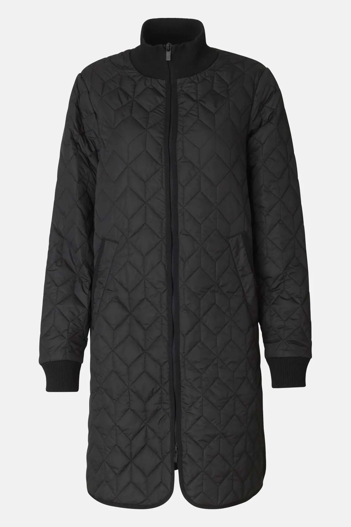 ILSE JACOBSEN QUILTED COAT - BLACK