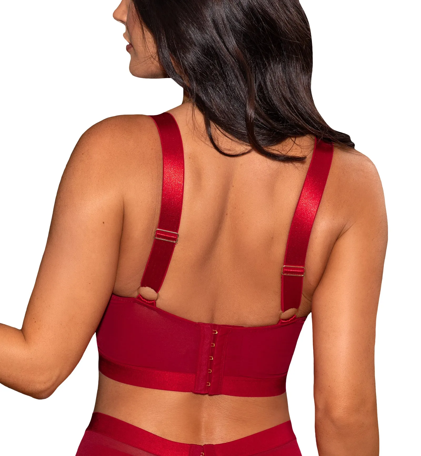 India Embroidery Underwire Bustier - Red