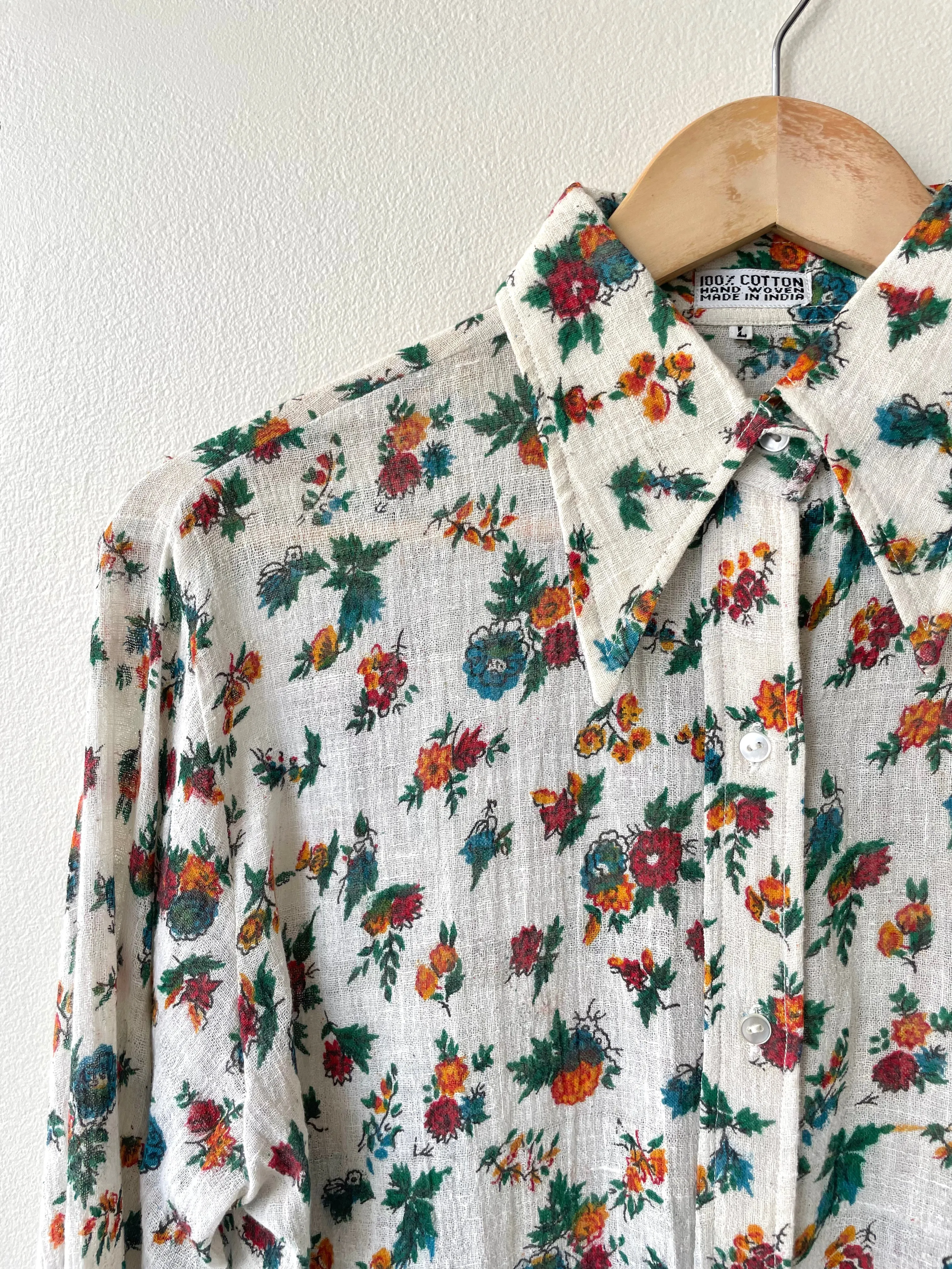 Indian Cotton Button Down 1970s